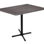 42-Inch Tall Indoor/Outdoor Table with 30 x 48-Inch Diameter Charcoal Rectangle Top, Black Wrinkle Base, and 30 x 30-Inch Diameter Foot