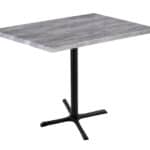 42-Inch Tall Indoor/Outdoor Table with 30 x 48-Inch Diameter Greystone Rectangle Top, Black Wrinkle Base, and 30 x 30-Inch Diameter Foot