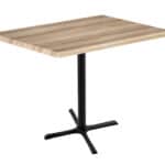 42-Inch Tall Indoor/Outdoor Table with 30 x 48-Inch Diameter Natural Rectangle Top, Black Wrinkle Base, and 30 x 30-Inch Diameter Foot