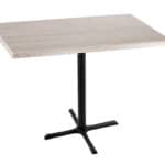 42-Inch Tall Indoor/Outdoor Table with 30 x 48-Inch Diameter White Ash Rectangle Top, Black Wrinkle Base, and 30 x 30-Inch Diameter Foot