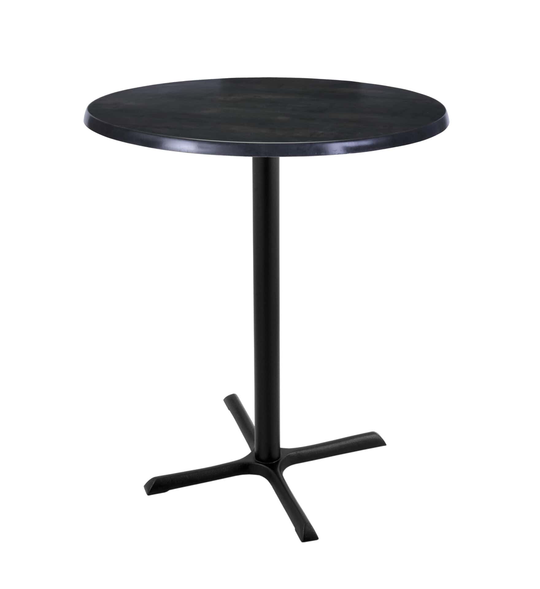 42-Inch Tall Indoor/Outdoor Table with 30-Inch Diameter Black Steel Round Top, Black Wrinkle Base, and 30 x 30-Inch Diameter Foot 1 42-Inch Tall Indoor/Outdoor Table with 30-Inch Diameter Black Steel Round Top, Black Wrinkle Base, and 30 x 30-Inch Diameter Foot