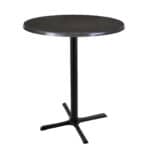 42-Inch Tall Indoor/Outdoor Table with 30-Inch Diameter Charcoal Round Top, Black Wrinkle Base, and 30 x 30-Inch Diameter Foot