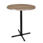 42-Inch Tall Indoor/Outdoor Table with 30-Inch Diameter Natural Round Top, Black Wrinkle Base, and 30 x 30-Inch Diameter Foot 6 42-Inch Tall Indoor/Outdoor Table with 30-Inch Diameter Natural Round Top, Black Wrinkle Base, and 30 x 30-Inch Diameter Foot