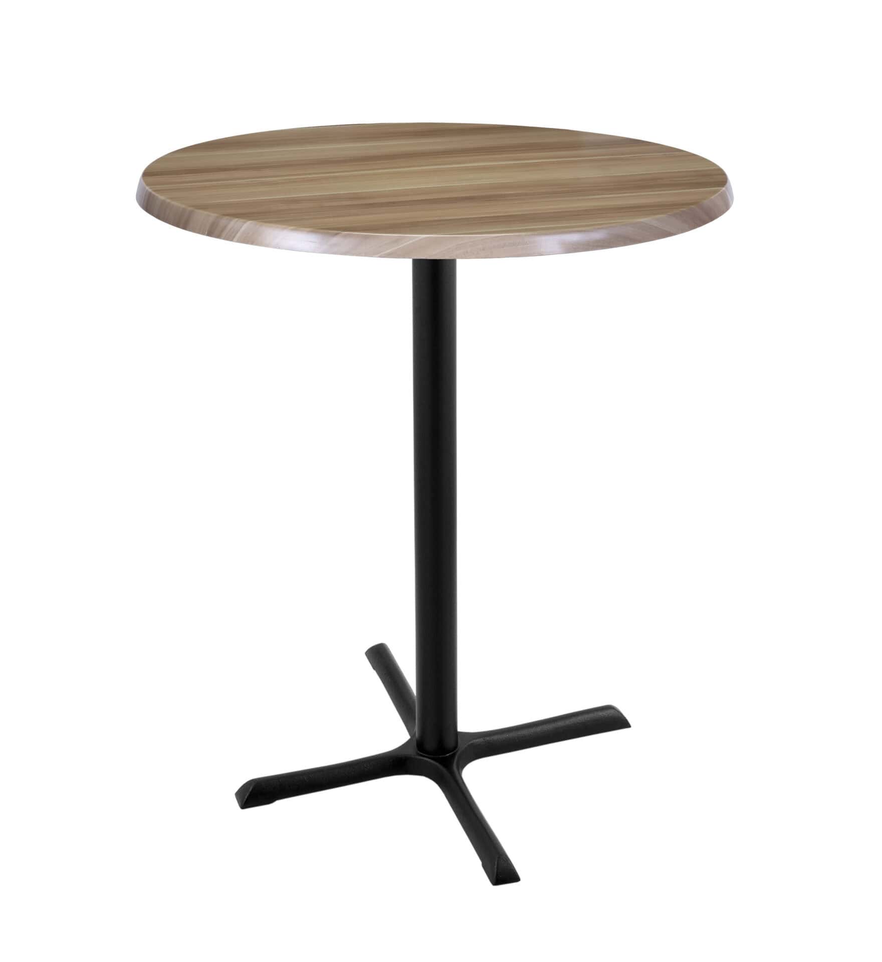 42-Inch Tall Indoor/Outdoor Table with 30-Inch Diameter Natural Round Top, Black Wrinkle Base, and 30 x 30-Inch Diameter Foot 1 42-Inch Tall Indoor/Outdoor Table with 30-Inch Diameter Natural Round Top, Black Wrinkle Base, and 30 x 30-Inch Diameter Foot