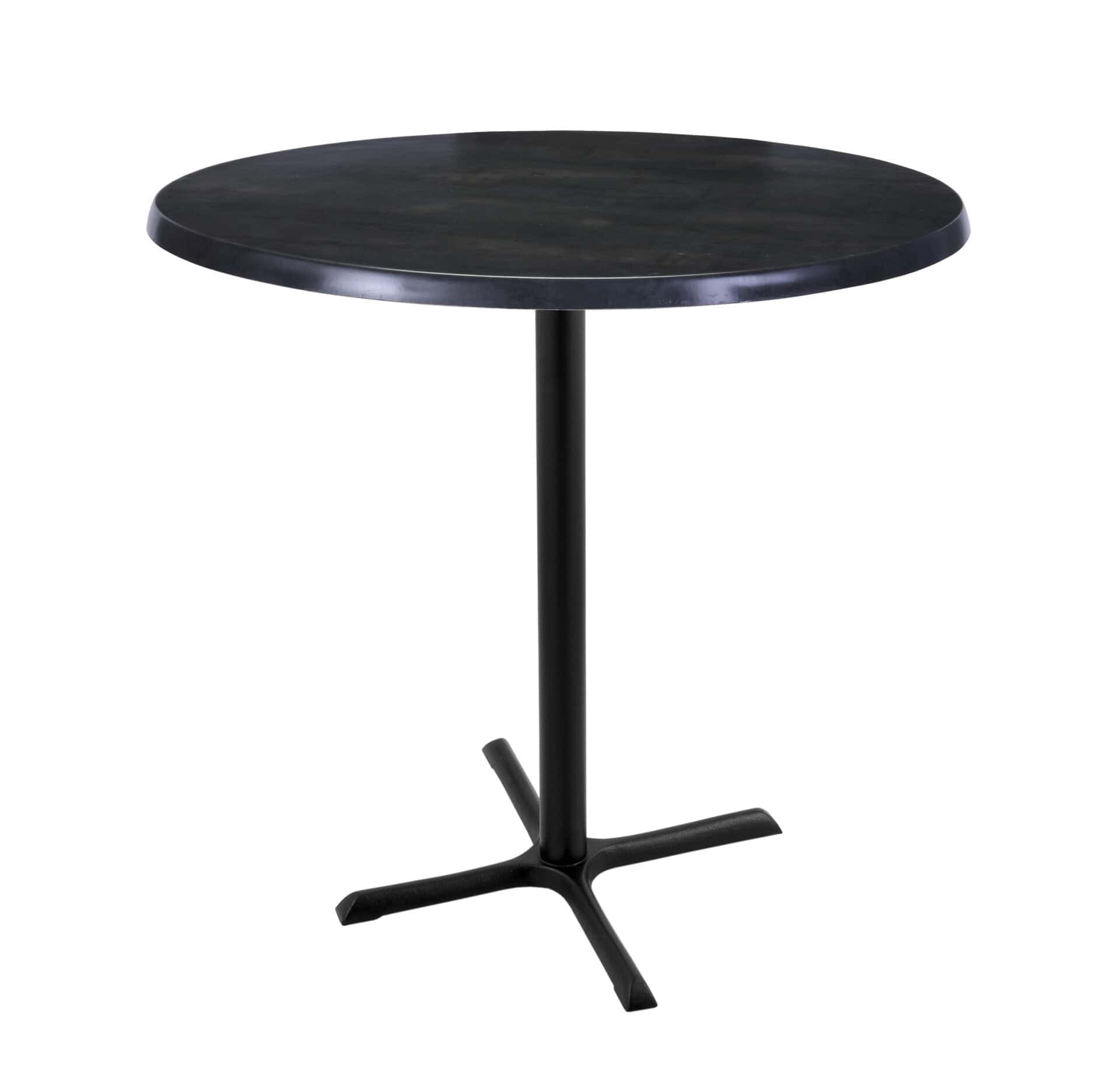 42-Inch Tall Indoor/Outdoor Table with 36-Inch Diameter Black Steel Round Top, Black Wrinkle Base, and 30 x 30-Inch Diameter Foot 1 42-Inch Tall Indoor/Outdoor Table with 36-Inch Diameter Black Steel Round Top, Black Wrinkle Base, and 30 x 30-Inch Diameter Foot