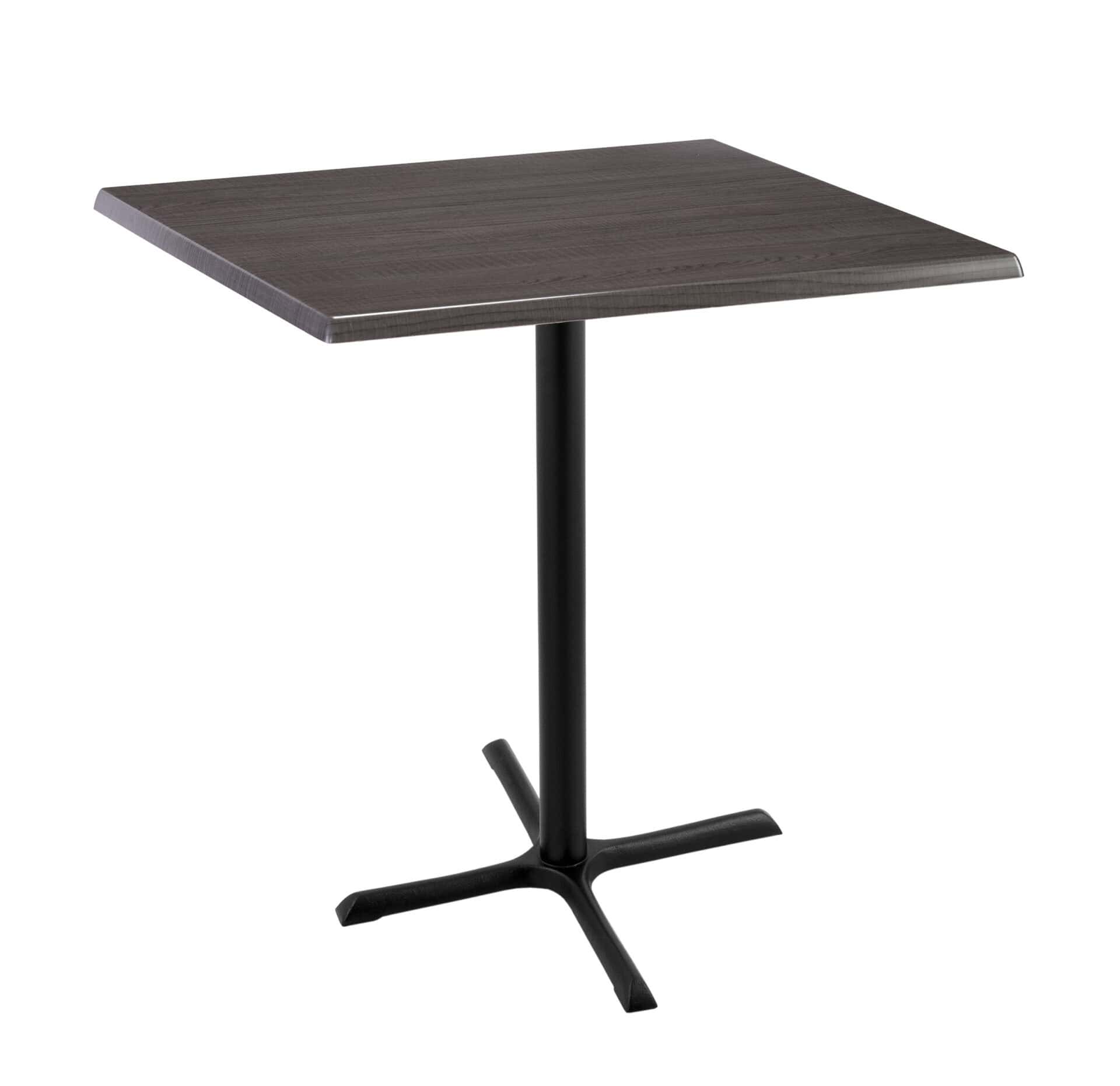 42-Inch Tall Indoor/Outdoor Table with 36 x 36-Inch Diameter Charcoal Square Top, Black Wrinkle Base, and 30 x 30-Inch Diameter Foot 1 42-Inch Tall Indoor/Outdoor Table with 36 x 36-Inch Diameter Charcoal Square Top, Black Wrinkle Base, and 30 x 30-Inch Diameter Foot