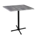 42-Inch Tall Indoor/Outdoor Table with 36 x 36-Inch Diameter Greystone Square Top, Black Wrinkle Base, and 30 x 30-Inch Diameter Foot 6 42-Inch Tall Indoor/Outdoor Table with 36 x 36-Inch Diameter Greystone Square Top, Black Wrinkle Base, and 30 x 30-Inch Diameter Foot
