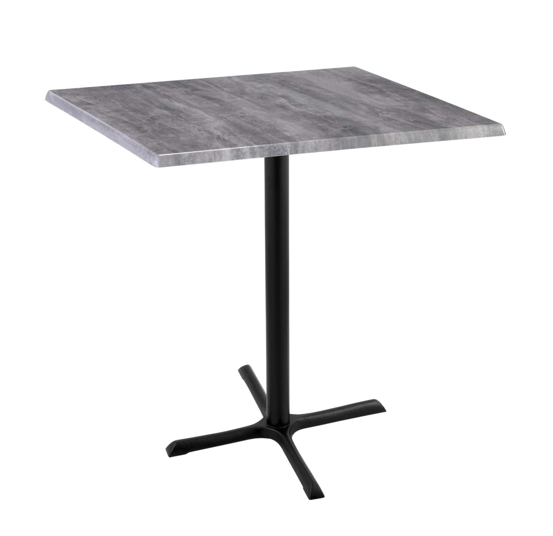 42-Inch Tall Indoor/Outdoor Table with 36 x 36-Inch Diameter Greystone Square Top, Black Wrinkle Base, and 30 x 30-Inch Diameter Foot 1 42-Inch Tall Indoor/Outdoor Table with 36 x 36-Inch Diameter Greystone Square Top, Black Wrinkle Base, and 30 x 30-Inch Diameter Foot