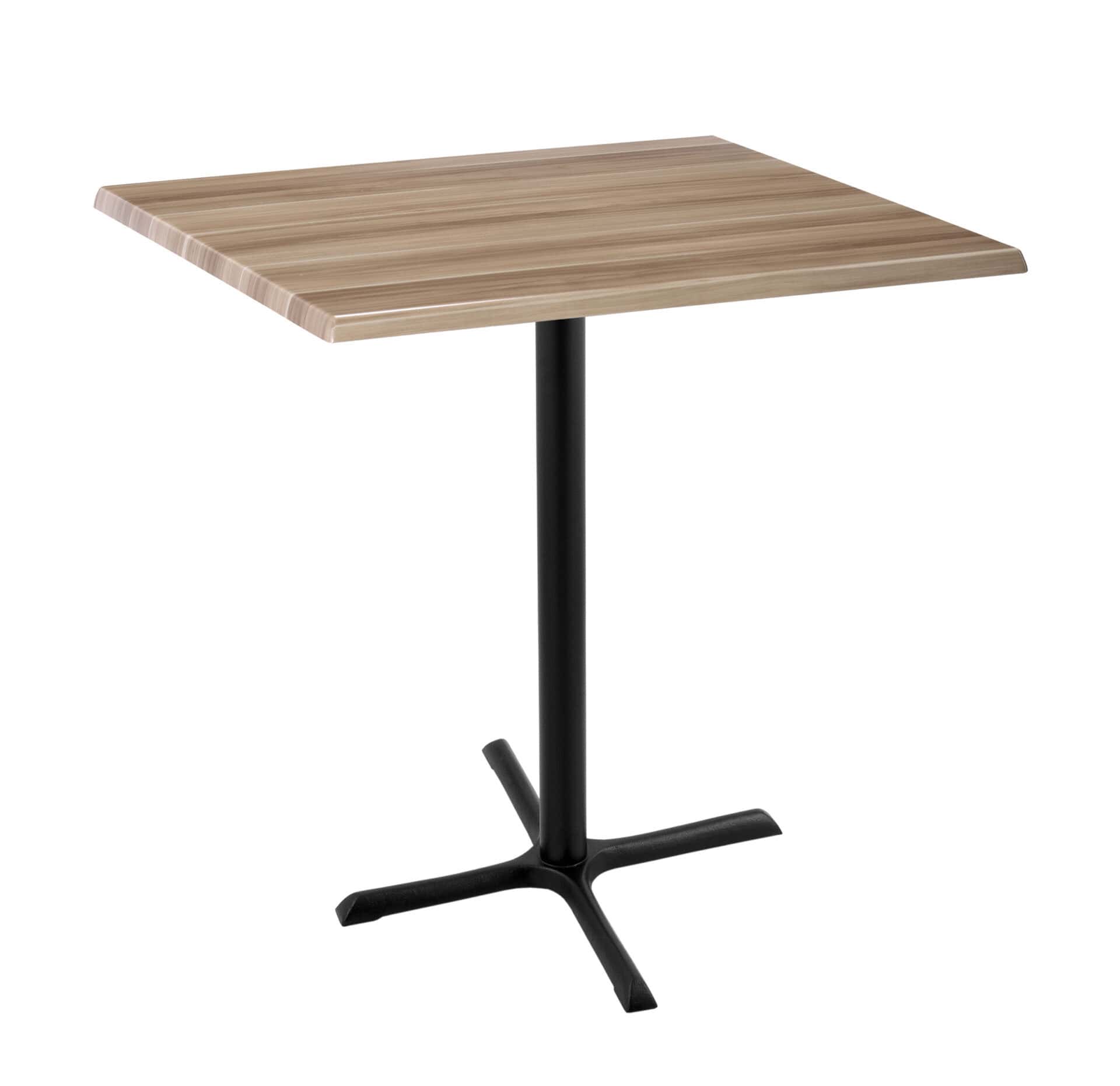 42-Inch Tall Indoor/Outdoor Table with 36 x 36-Inch Diameter Natural Square Top, Black Wrinkle Base, and 30 x 30-Inch Diameter Foot 1 42-Inch Tall Indoor/Outdoor Table with 36 x 36-Inch Diameter Natural Square Top, Black Wrinkle Base, and 30 x 30-Inch Diameter Foot