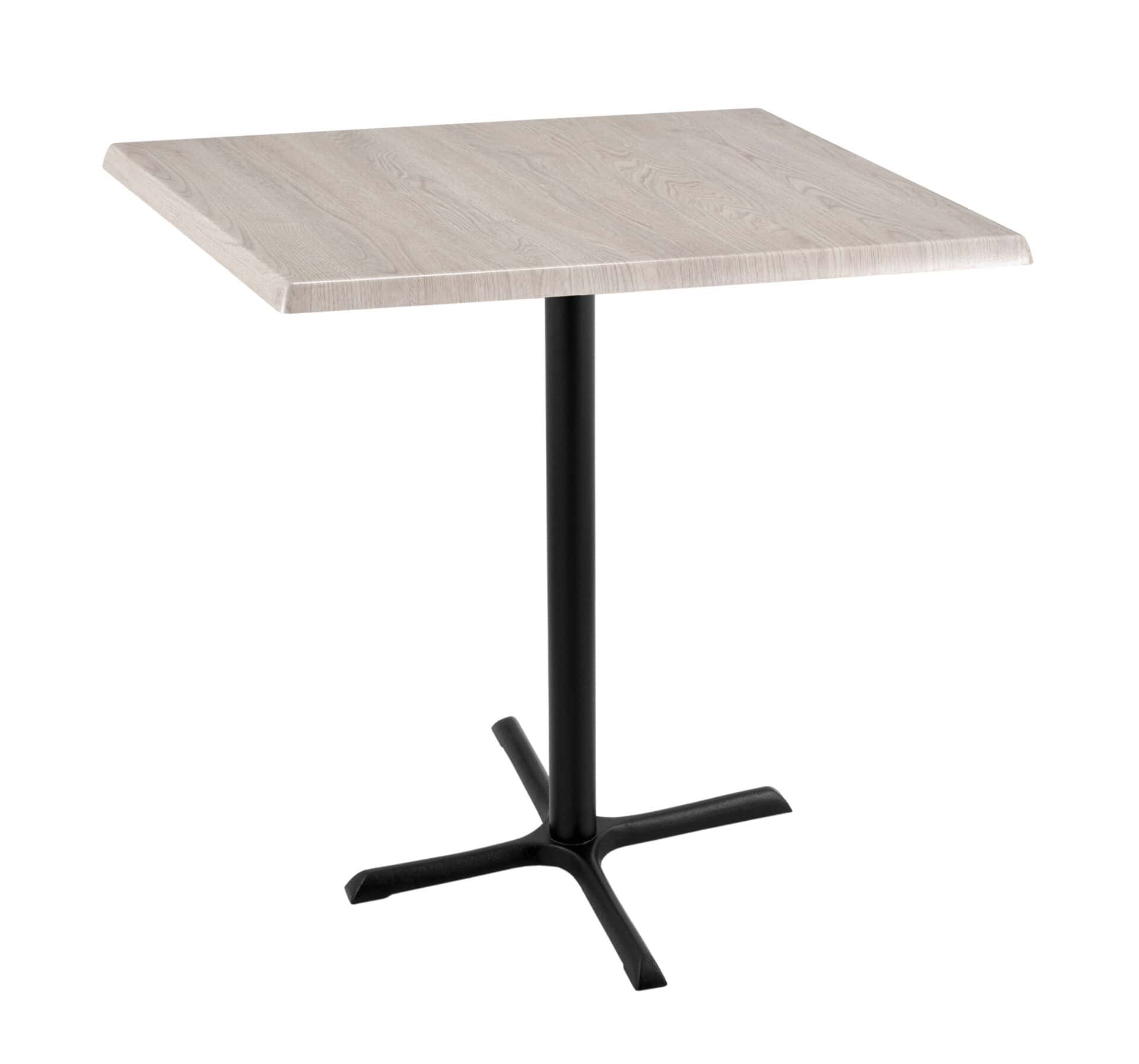 42-Inch Tall Indoor/Outdoor Table with 36 x 36-Inch Diameter White Ash Square Top, Black Wrinkle Base, and 30 x 30-Inch Diameter Foot 1 42-Inch Tall Indoor/Outdoor Table with 36 x 36-Inch Diameter White Ash Square Top, Black Wrinkle Base, and 30 x 30-Inch Diameter Foot
