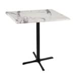 42-Inch Tall Indoor/Outdoor Table with 36 x 36-Inch Diameter White Marble Square Top, Black Wrinkle Base, and 30 x 30-Inch Diameter Foot 6 42-Inch Tall Indoor/Outdoor Table with 36 x 36-Inch Diameter White Marble Square Top, Black Wrinkle Base, and 30 x 30-Inch Diameter Foot