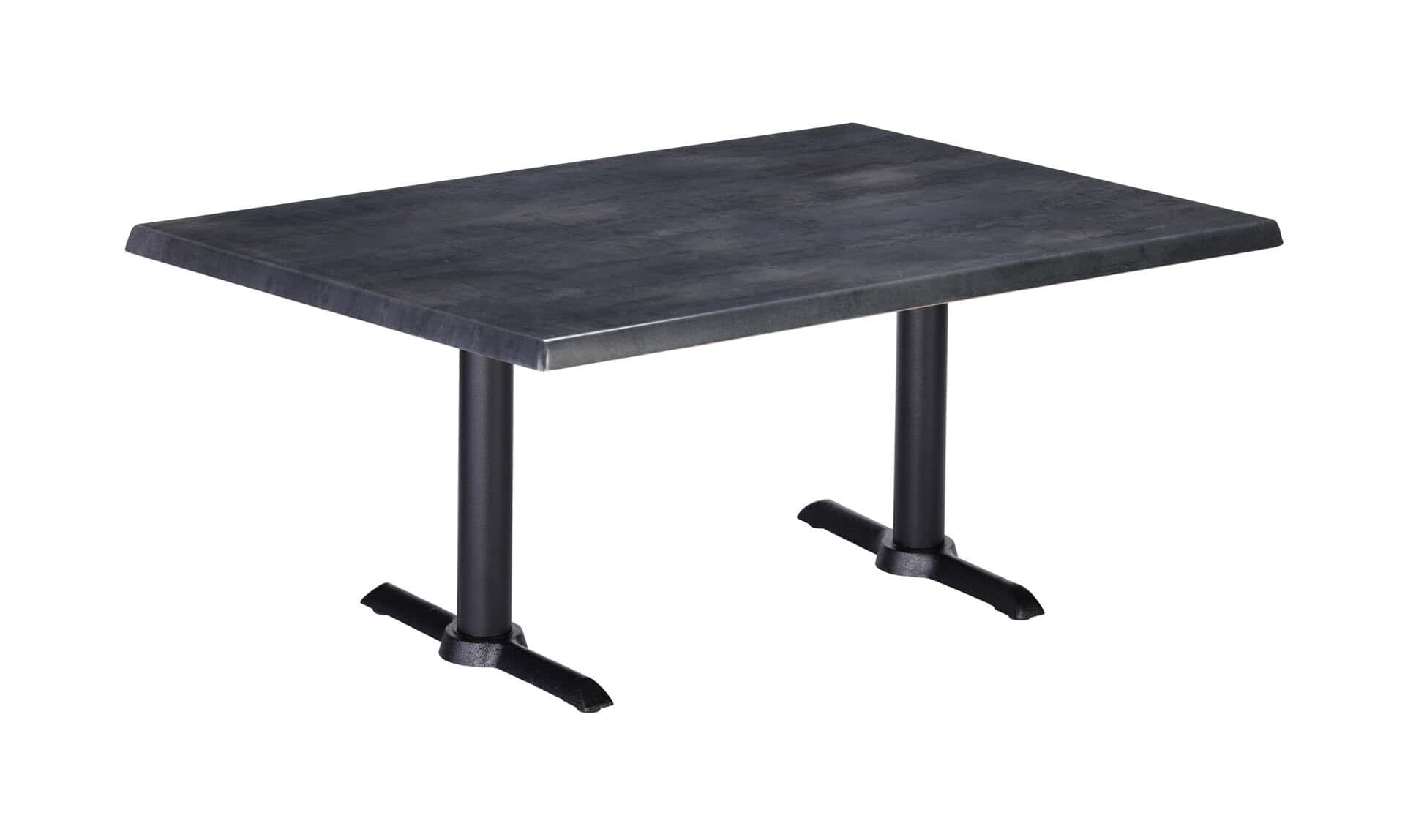 30-Inch Tall Indoor/Outdoor Table with 30 x 48-Inch Diameter Black Steel Rectangle Top, Two Black Wrinkle Bases, and 22-Inch Diameter Foot 6 30-Inch Tall Indoor/Outdoor Table with 30 x 48-Inch Diameter Black Steel Rectangle Top, Two Black Wrinkle Bases, and 22-Inch Diameter Foot
