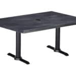 30-Inch Tall Indoor/Outdoor Table with 30 x 48-Inch Diameter Black Steel Rectangle Top with Umbrella Hole, Two Black Wrinkle Bases, and 22-Inch Diameter Foot 6 30-Inch Tall Indoor/Outdoor Table with 30 x 48-Inch Diameter Black Steel Rectangle Top with Umbrella Hole, Two Black Wrinkle Bases, and 22-Inch Diameter Foot