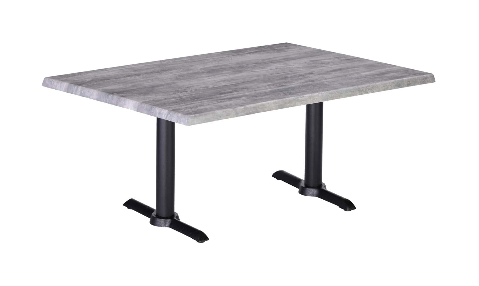 30-Inch Tall Indoor/Outdoor Table with 30 x 48-Inch Diameter Greystone Rectangle Top, Two Black Wrinkle Bases, and 22-Inch Diameter Foot 1 30-Inch Tall Indoor/Outdoor Table with 30 x 48-Inch Diameter Greystone Rectangle Top, Two Black Wrinkle Bases, and 22-Inch Diameter Foot