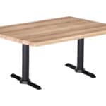 30-Inch Tall Indoor/Outdoor Table with 30 x 48-Inch Diameter Natural Rectangle Top, Two Black Wrinkle Bases, and 22-Inch Diameter Foot 6 30-Inch Tall Indoor/Outdoor Table with 30 x 48-Inch Diameter Natural Rectangle Top, Two Black Wrinkle Bases, and 22-Inch Diameter Foot