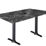 30-Inch Tall Indoor/Outdoor Table with 32 x 48-Inch Diameter Black Marble Rectangle Top with Umbrella Hole, Two Black Wrinkle Bases, and 22-Inch Diameter Foot 6 30-Inch Tall Indoor/Outdoor Table with 32 x 48-Inch Diameter Black Marble Rectangle Top with Umbrella Hole, Two Black Wrinkle Bases, and 22-Inch Diameter Foot