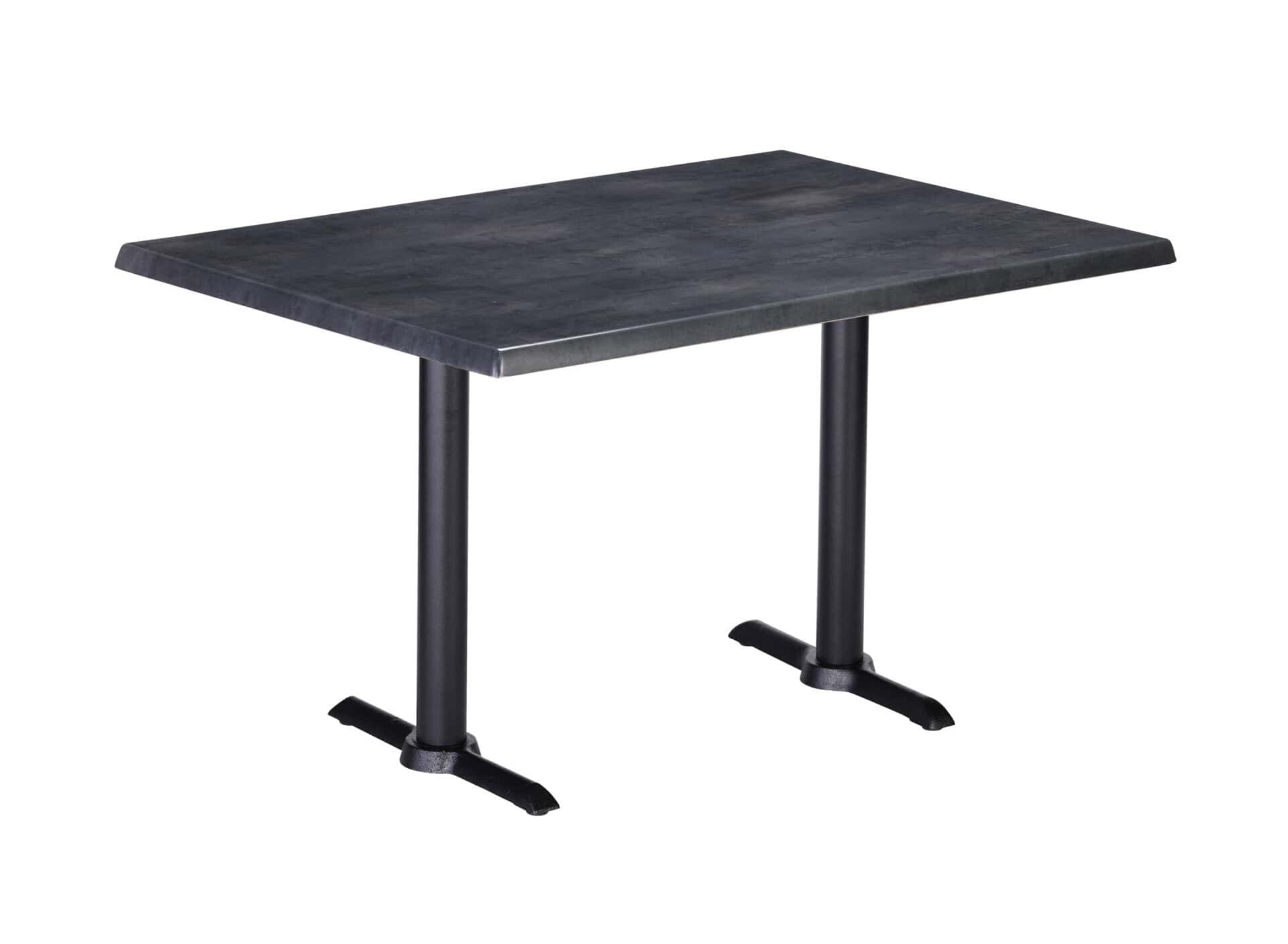 36-Inch Tall Indoor/Outdoor Table with 30 x 48-Inch Diameter Black Steel Rectangle Top, Two Black Wrinkle Bases, and 22-Inch Diameter Foot 1 36-Inch Tall Indoor/Outdoor Table with 30 x 48-Inch Diameter Black Steel Rectangle Top, Two Black Wrinkle Bases, and 22-Inch Diameter Foot