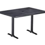 36-Inch Tall Indoor/Outdoor Table with 30 x 48-Inch Diameter Black Steel Rectangle Top with Umbrella Hole, Two Black Wrinkle Bases, and 22-Inch Diameter Foot 6 36-Inch Tall Indoor/Outdoor Table with 30 x 48-Inch Diameter Black Steel Rectangle Top with Umbrella Hole, Two Black Wrinkle Bases, and 22-Inch Diameter Foot
