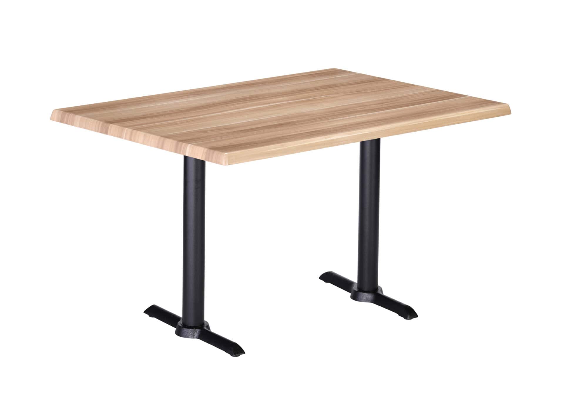36-Inch Tall Indoor/Outdoor Table with 30 x 48-Inch Diameter Natural Rectangle Top, Two Black Wrinkle Bases, and 22-Inch Diameter Foot 1 36-Inch Tall Indoor/Outdoor Table with 30 x 48-Inch Diameter Natural Rectangle Top, Two Black Wrinkle Bases, and 22-Inch Diameter Foot