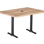 36-Inch Tall Indoor/Outdoor Table with 30 x 48-Inch Diameter Natural Rectangle Top with Umbrella Hole, Two Black Wrinkle Bases, and 22-Inch Diameter Foot 6 36-Inch Tall Indoor/Outdoor Table with 30 x 48-Inch Diameter Natural Rectangle Top with Umbrella Hole, Two Black Wrinkle Bases, and 22-Inch Diameter Foot