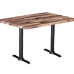 36-Inch Tall Indoor/Outdoor Table with 30 x 48-Inch Diameter Rustic Rectangle Top with Umbrella Hole, Two Black Wrinkle Bases, and 22-Inch Diameter Foot 6 36-Inch Tall Indoor/Outdoor Table with 30 x 48-Inch Diameter Rustic Rectangle Top with Umbrella Hole, Two Black Wrinkle Bases, and 22-Inch Diameter Foot