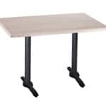 36-Inch Tall Indoor/Outdoor Table with 30 x 48-Inch Diameter White Ash Rectangle Top, Two Black Wrinkle Bases, and 22-Inch Diameter Foot