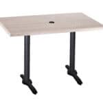 36-Inch Tall Indoor/Outdoor Table with 30 x 48-Inch Diameter White Ash Rectangle Top with Umbrella Hole, Two Black Wrinkle Bases, and 22-Inch Diameter Foot 6 36-Inch Tall Indoor/Outdoor Table with 30 x 48-Inch Diameter White Ash Rectangle Top with Umbrella Hole, Two Black Wrinkle Bases, and 22-Inch Diameter Foot