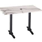 36-Inch Tall Indoor/Outdoor Table with 30 x 48-Inch Diameter White Marble Rectangle Top with Umbrella Hole, Two Black Wrinkle Bases, and 22-Inch Diameter Foot 6 36-Inch Tall Indoor/Outdoor Table with 30 x 48-Inch Diameter White Marble Rectangle Top with Umbrella Hole, Two Black Wrinkle Bases, and 22-Inch Diameter Foot