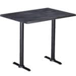 42-Inch Tall Indoor/Outdoor Table with 30 x 48-Inch Diameter Black Steel Rectangle Top, Two Black Wrinkle Bases, and 22-Inch Diameter Foot 6 42-Inch Tall Indoor/Outdoor Table with 30 x 48-Inch Diameter Black Steel Rectangle Top, Two Black Wrinkle Bases, and 22-Inch Diameter Foot