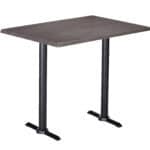 42-Inch Tall Indoor/Outdoor Table with 30 x 48-Inch Diameter Charcoal Rectangle Top, Two Black Wrinkle Bases, and 22-Inch Diameter Foot 6 42-Inch Tall Indoor/Outdoor Table with 30 x 48-Inch Diameter Charcoal Rectangle Top, Two Black Wrinkle Bases, and 22-Inch Diameter Foot