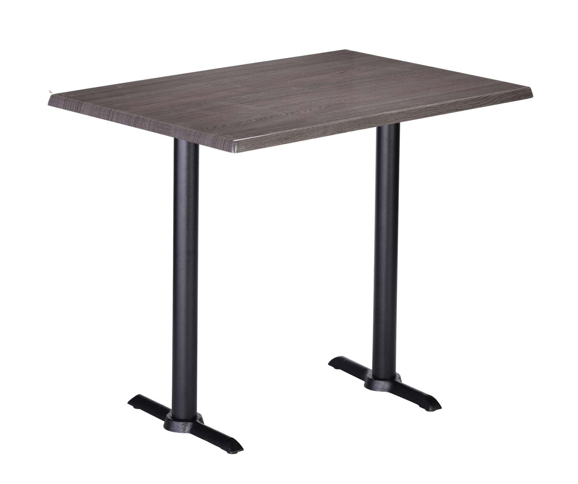 42-Inch Tall Indoor/Outdoor Table with 30 x 48-Inch Diameter Charcoal Rectangle Top, Two Black Wrinkle Bases, and 22-Inch Diameter Foot 1 42-Inch Tall Indoor/Outdoor Table with 30 x 48-Inch Diameter Charcoal Rectangle Top, Two Black Wrinkle Bases, and 22-Inch Diameter Foot