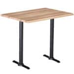42-Inch Tall Indoor/Outdoor Table with 30 x 48-Inch Diameter Natural Rectangle Top, Two Black Wrinkle Bases, and 22-Inch Diameter Foot 6 42-Inch Tall Indoor/Outdoor Table with 30 x 48-Inch Diameter Natural Rectangle Top, Two Black Wrinkle Bases, and 22-Inch Diameter Foot