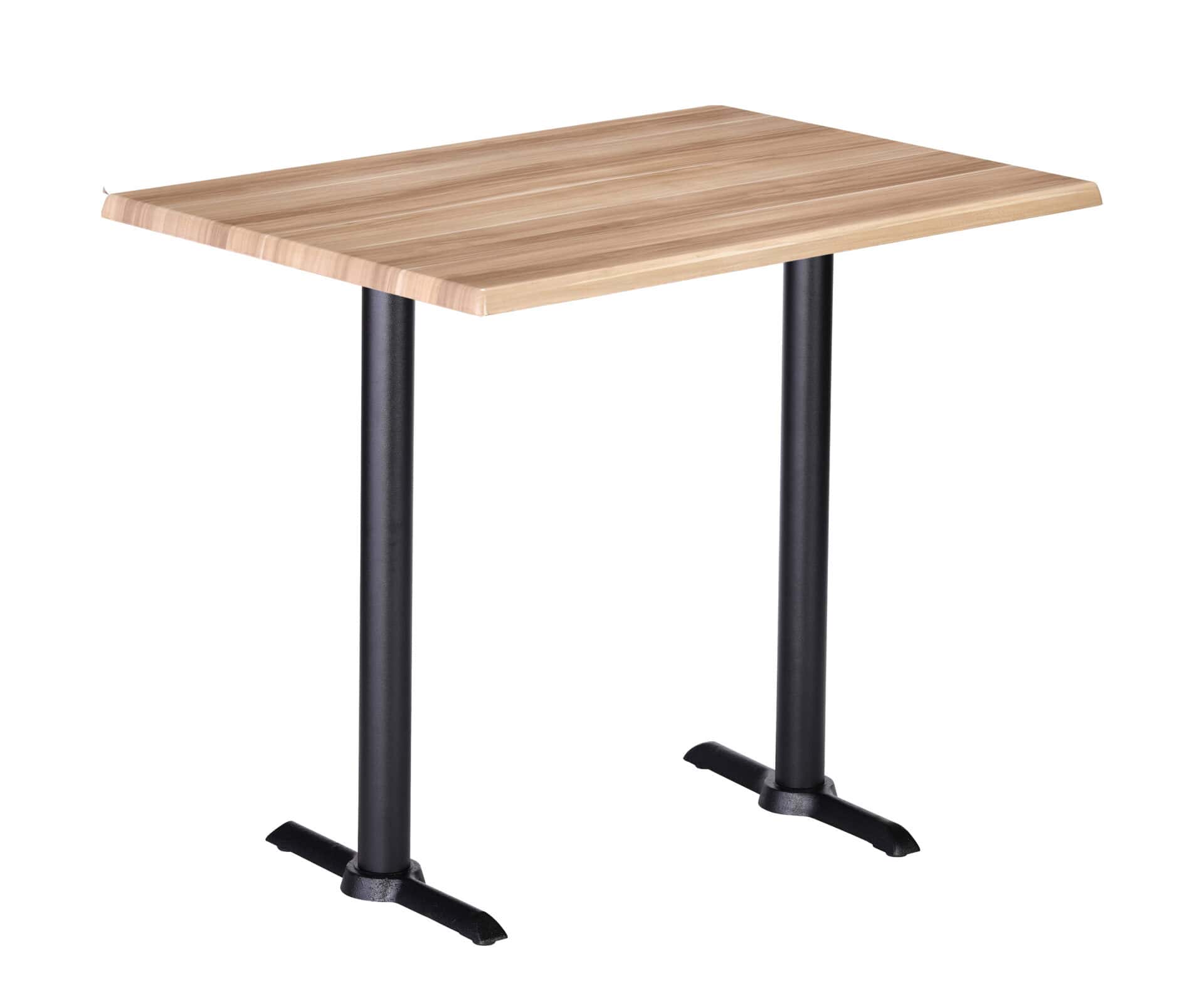 42-Inch Tall Indoor/Outdoor Table with 30 x 48-Inch Diameter Natural Rectangle Top, Two Black Wrinkle Bases, and 22-Inch Diameter Foot 1 42-Inch Tall Indoor/Outdoor Table with 30 x 48-Inch Diameter Natural Rectangle Top, Two Black Wrinkle Bases, and 22-Inch Diameter Foot