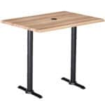 42-Inch Tall Indoor/Outdoor Table with 30 x 48-Inch Diameter Natural Rectangle Top with Umbrella Hole, Two Black Wrinkle Bases, and 22-Inch Diameter Foot 6 42-Inch Tall Indoor/Outdoor Table with 30 x 48-Inch Diameter Natural Rectangle Top with Umbrella Hole, Two Black Wrinkle Bases, and 22-Inch Diameter Foot