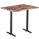 42-Inch Tall Indoor/Outdoor Table with 30 x 48-Inch Diameter Rustic Rectangle Top with Umbrella Hole, Two Black Wrinkle Bases, and 22-Inch Diameter Foot 6 42-Inch Tall Indoor/Outdoor Table with 30 x 48-Inch Diameter Rustic Rectangle Top with Umbrella Hole, Two Black Wrinkle Bases, and 22-Inch Diameter Foot