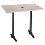 42-Inch Tall Indoor/Outdoor Table with 30 x 48-Inch Diameter White Ash Rectangle Top with Umbrella Hole, Two Black Wrinkle Bases, and 22-Inch Diameter Foot 6 42-Inch Tall Indoor/Outdoor Table with 30 x 48-Inch Diameter White Ash Rectangle Top with Umbrella Hole, Two Black Wrinkle Bases, and 22-Inch Diameter Foot