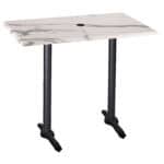 42-Inch Tall Indoor/Outdoor Table with 30 x 48-Inch Diameter White Marble Rectangle Top with Umbrella Hole, Two Black Wrinkle Bases, and 22-Inch Diameter Foot 6 42-Inch Tall Indoor/Outdoor Table with 30 x 48-Inch Diameter White Marble Rectangle Top with Umbrella Hole, Two Black Wrinkle Bases, and 22-Inch Diameter Foot