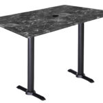 36-Inch Tall Indoor/Outdoor Table with 32 x 48-Inch Diameter Black Marble Rectangle Top with Umbrella Hole, Two Black Wrinkle Bases, and 22-Inch Diameter Foot 6 36-Inch Tall Indoor/Outdoor Table with 32 x 48-Inch Diameter Black Marble Rectangle Top with Umbrella Hole, Two Black Wrinkle Bases, and 22-Inch Diameter Foot