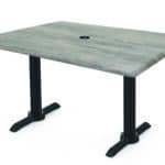30-Inch Tall Indoor/Outdoor Table with 30 x 48-Inch Diameter Greystone Rectangle Top with Umbrella Hole, Two Black Wrinkle Bases, and 22-Inch Diameter Foot 6 30-Inch Tall Indoor/Outdoor Table with 30 x 48-Inch Diameter Greystone Rectangle Top with Umbrella Hole, Two Black Wrinkle Bases, and 22-Inch Diameter Foot