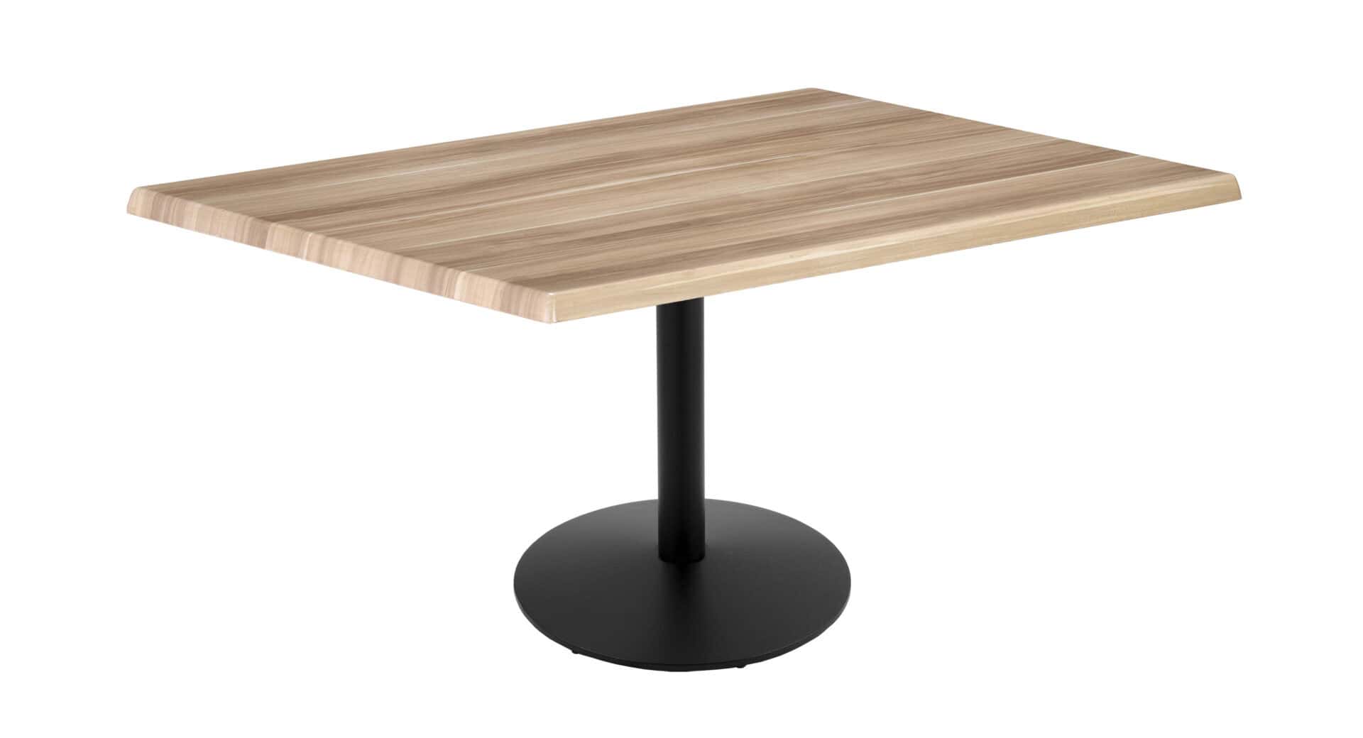 30-Inch Tall Indoor/Outdoor Table with 30 x 48-Inch Diameter Natural Rectangle Top, Black Wrinkle Base, and 22-Inch Diameter Foot 1 30-Inch Tall Indoor/Outdoor Table with 30 x 48-Inch Diameter Natural Rectangle Top, Black Wrinkle Base, and 22-Inch Diameter Foot