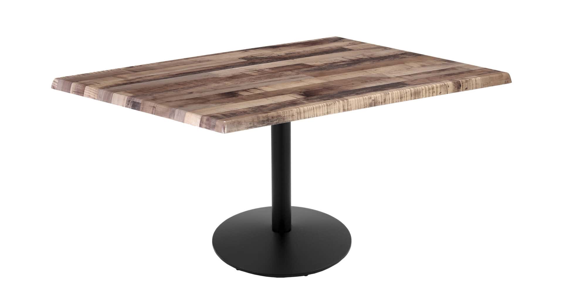 30-Inch Tall Indoor/Outdoor Table with 30 x 48-Inch Diameter Rustic Rectangle Top, Black Wrinkle Base, and 22-Inch Diameter Foot 1 30-Inch Tall Indoor/Outdoor Table with 30 x 48-Inch Diameter Rustic Rectangle Top, Black Wrinkle Base, and 22-Inch Diameter Foot