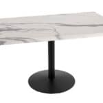30-Inch Tall Indoor/Outdoor Table with 30 x 48-Inch Diameter White Marble Rectangle Top, Black Wrinkle Base, and 22-Inch Diameter Foot 6 30-Inch Tall Indoor/Outdoor Table with 30 x 48-Inch Diameter White Marble Rectangle Top, Black Wrinkle Base, and 22-Inch Diameter Foot