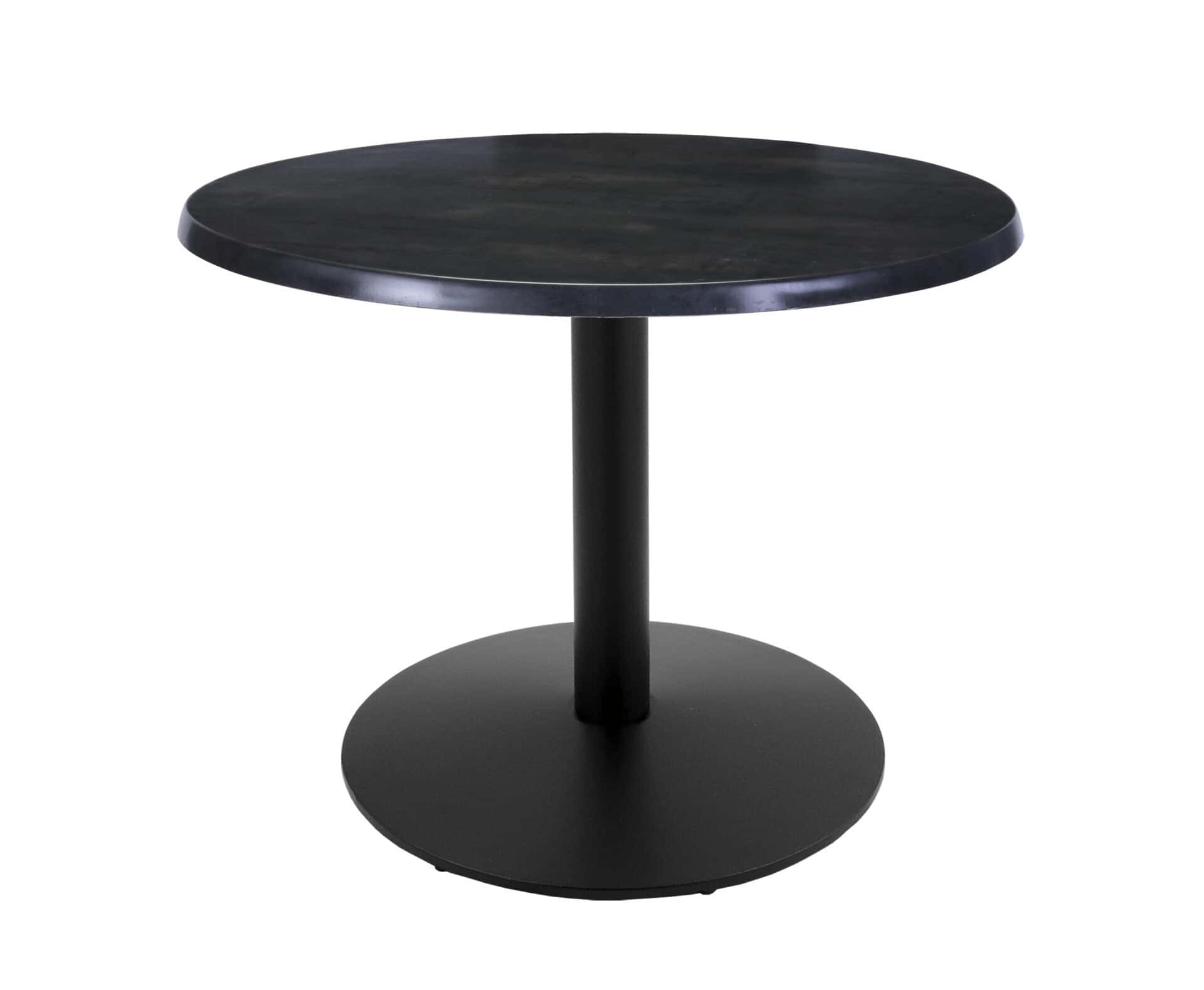 30-Inch Tall Indoor/Outdoor Table with 30-Inch Diameter Black Steel Round Top, Black Wrinkle Base, and 22-Inch Diameter Foot 1 30-Inch Tall Indoor/Outdoor Table with 30-Inch Diameter Black Steel Round Top, Black Wrinkle Base, and 22-Inch Diameter Foot