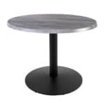 30-Inch Tall Indoor/Outdoor Table with 30-Inch Diameter Greystone Round Top, Black Wrinkle Base, and 22-Inch Diameter Foot 6 30-Inch Tall Indoor/Outdoor Table with 30-Inch Diameter Greystone Round Top, Black Wrinkle Base, and 22-Inch Diameter Foot