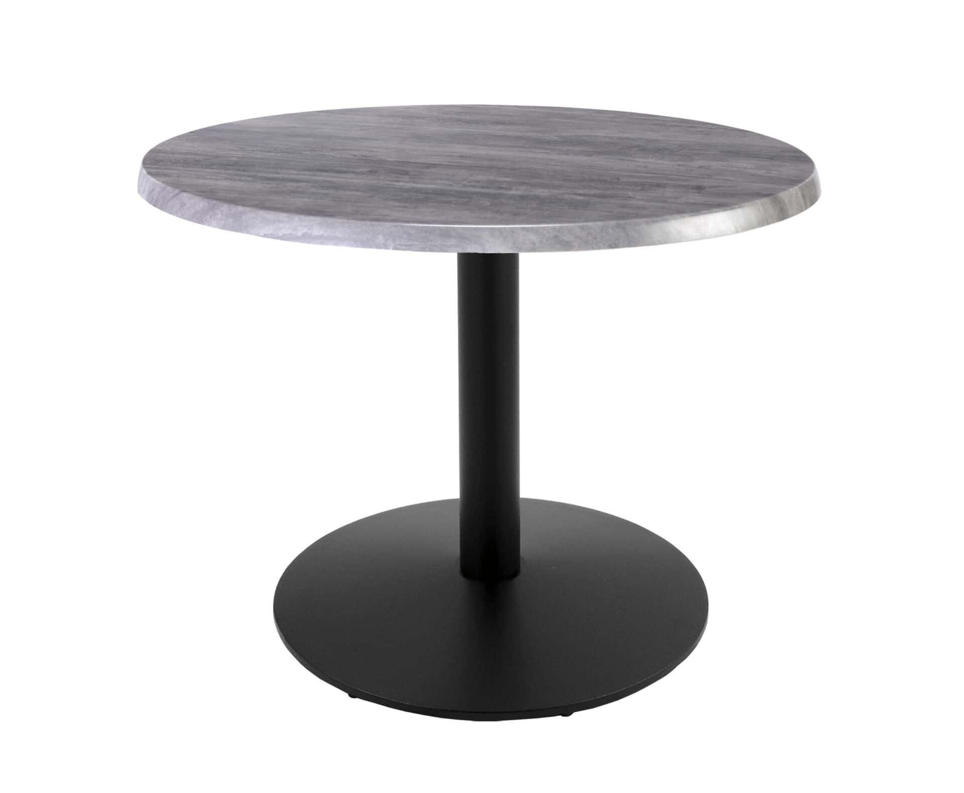 30-Inch Tall Indoor/Outdoor Table with 30-Inch Diameter Greystone Round Top, Black Wrinkle Base, and 22-Inch Diameter Foot 1 30-Inch Tall Indoor/Outdoor Table with 30-Inch Diameter Greystone Round Top, Black Wrinkle Base, and 22-Inch Diameter Foot