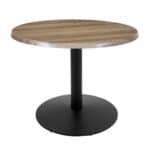 30-Inch Tall Indoor/Outdoor Table with 30-Inch Diameter Natural Round Top, Black Wrinkle Base, and 22-Inch Diameter Foot 6 30-Inch Tall Indoor/Outdoor Table with 30-Inch Diameter Natural Round Top, Black Wrinkle Base, and 22-Inch Diameter Foot