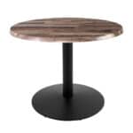 30-Inch Tall Indoor/Outdoor Table with 30-Inch Diameter Rustic Round Top, Black Wrinkle Base, and 22-Inch Diameter Foot 6 30-Inch Tall Indoor/Outdoor Table with 30-Inch Diameter Rustic Round Top, Black Wrinkle Base, and 22-Inch Diameter Foot