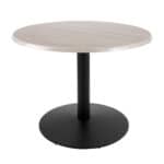 30-Inch Tall Indoor/Outdoor Table with 30-Inch Diameter White Ash Round Top, Black Wrinkle Base, and 22-Inch Diameter Foot 6 30-Inch Tall Indoor/Outdoor Table with 30-Inch Diameter White Ash Round Top, Black Wrinkle Base, and 22-Inch Diameter Foot