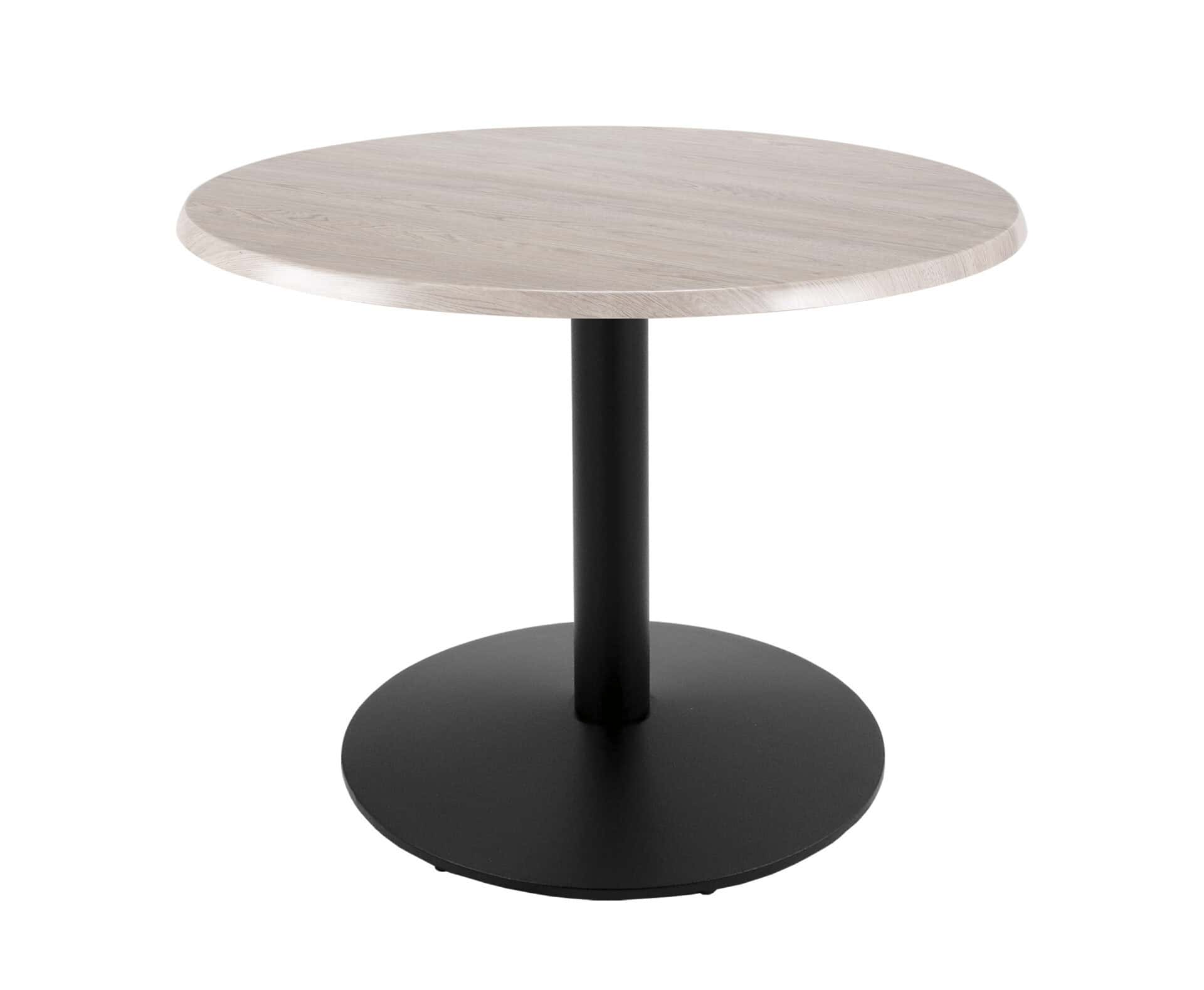 30-Inch Tall Indoor/Outdoor Table with 30-Inch Diameter White Ash Round Top, Black Wrinkle Base, and 22-Inch Diameter Foot 1 30-Inch Tall Indoor/Outdoor Table with 30-Inch Diameter White Ash Round Top, Black Wrinkle Base, and 22-Inch Diameter Foot