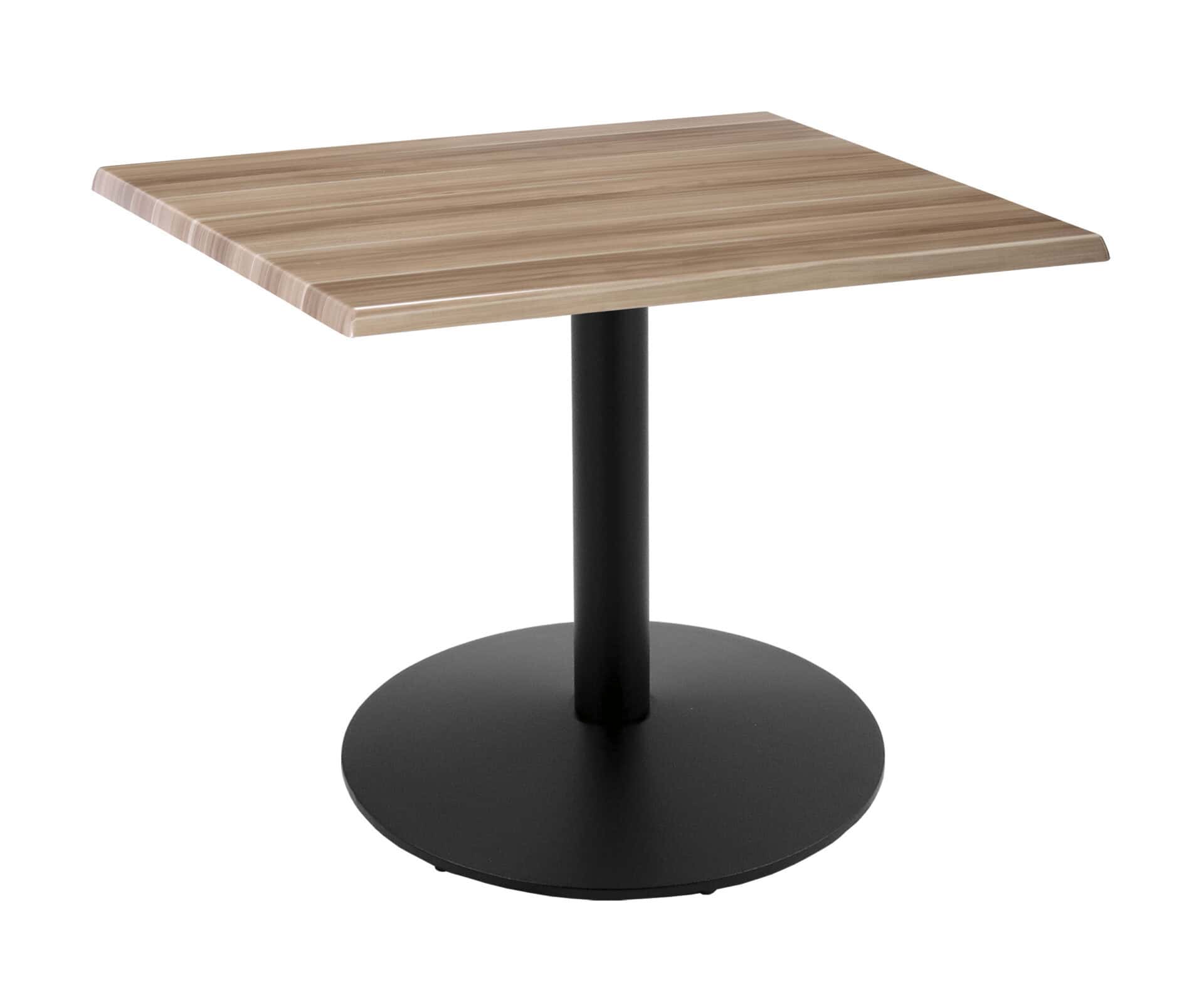30-Inch Tall Indoor/Outdoor Table with 30 x 30-Inch Diameter Natural Square Top, Black Wrinkle Base, and 22-Inch Diameter Foot 1 30-Inch Tall Indoor/Outdoor Table with 30 x 30-Inch Diameter Natural Square Top, Black Wrinkle Base, and 22-Inch Diameter Foot